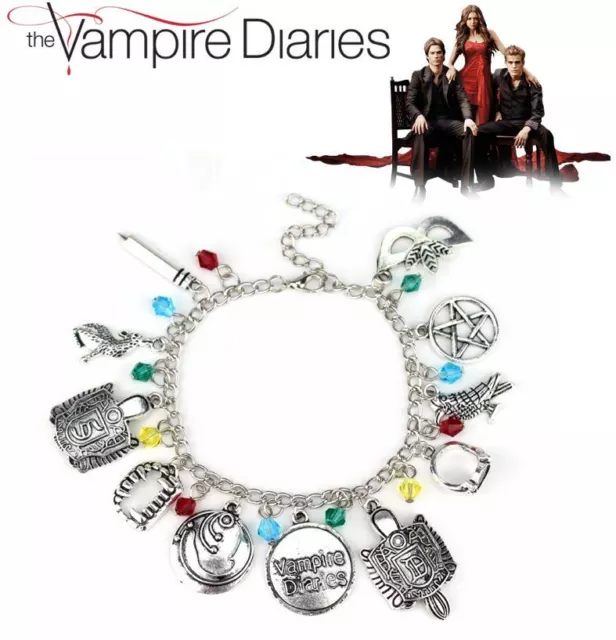 Die Vampirtagebücher: Bonnie, Elena, antikes Silber mehrere Edelsteine, 11 Charm Armband