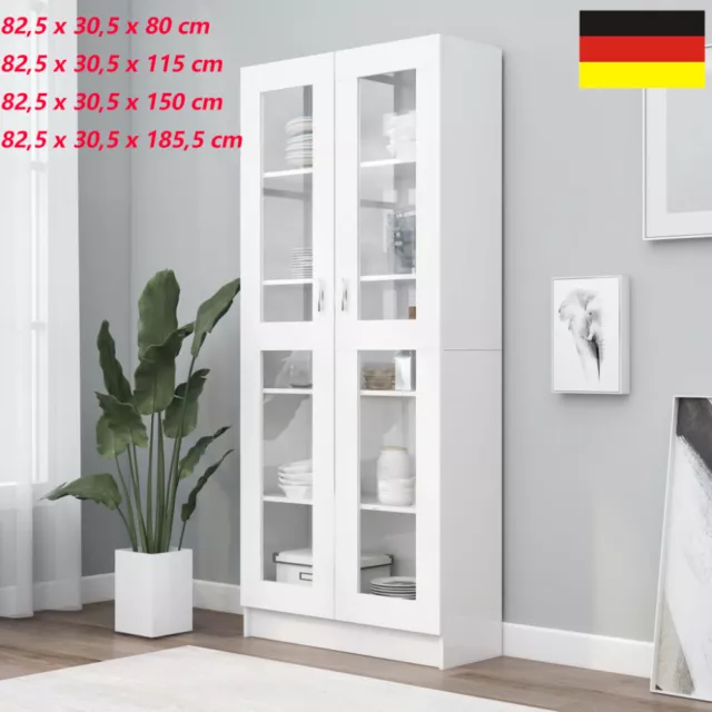 Vitrinenschrank Vitrine Küchenschrank Bücherschrank Schrank Wohnzimmerschrank DE