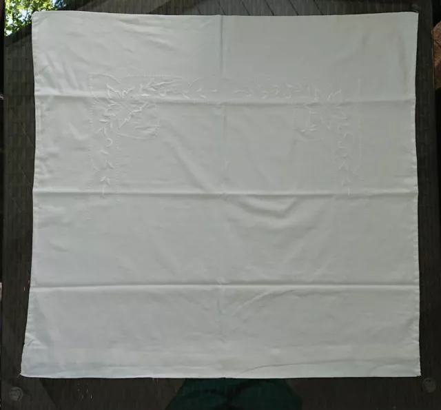 alter Kopfkissenbezug Bezug f. Kissen Weißwäsche Baumwolle gestickt 68x73 cm