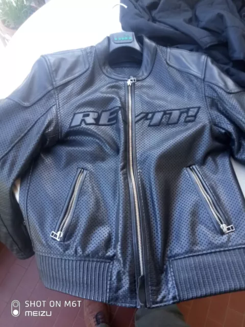 Giacca Jacket Moto Sport Rev'it Revit Glide Pelle Leather Nero Black