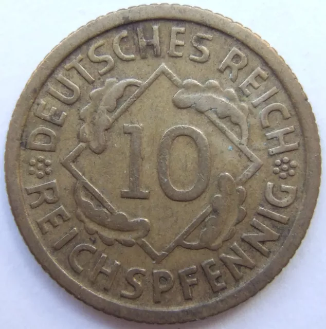 Münze Deutsches Reich Weimarer Republik 10 Reichspfennig 1931 D in Sehr schön