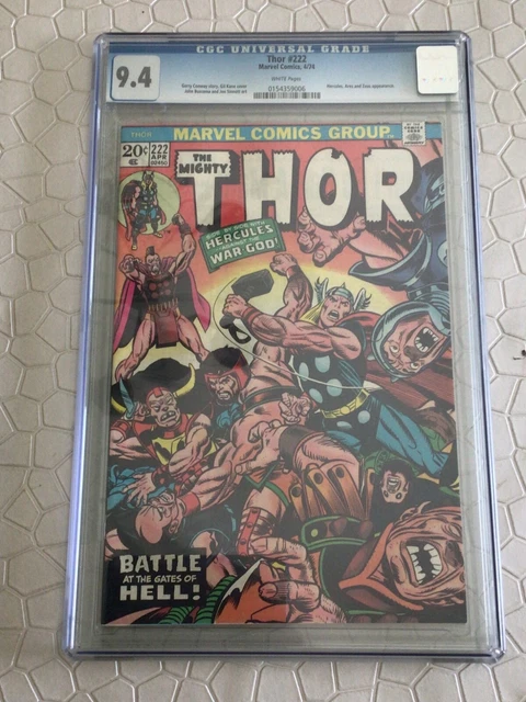 The Mighty Thor #222 CGC Grade 9.4 W Pages Hercules, Ares and Zeus Appearance 