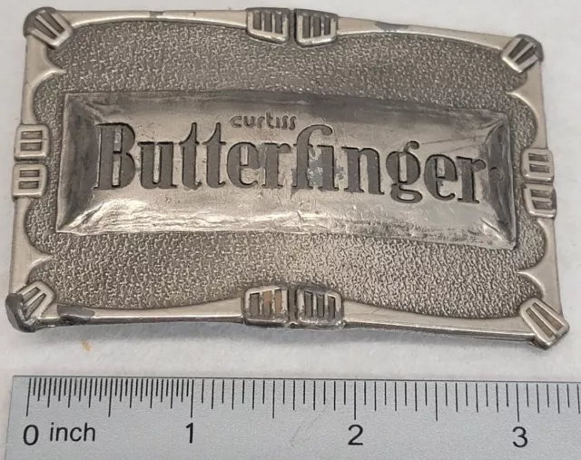 Vintage Lewis Buckles Chicago Butterfinger Belt Buckle Made Is USA