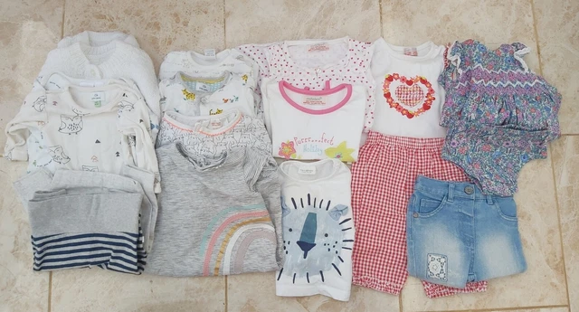 Baby Girls 0 - 3 Months Job Lot Dress Tops Leggings T Shirt Jeans 18 Items