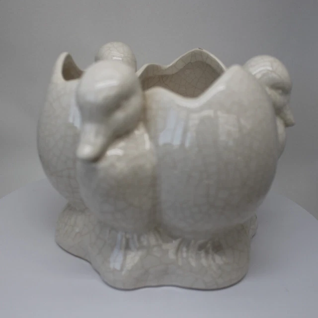 Florero Pato Fauna Art Deco Estilo Art Nouveau Estilo Porcelana Esmaltes