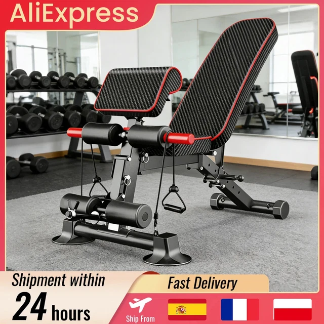 Banc De Musculation Inclinable Multifonction - Dossier Et Siège Réglables, Supporte 150 Kg, Pliable Et Gain De Place