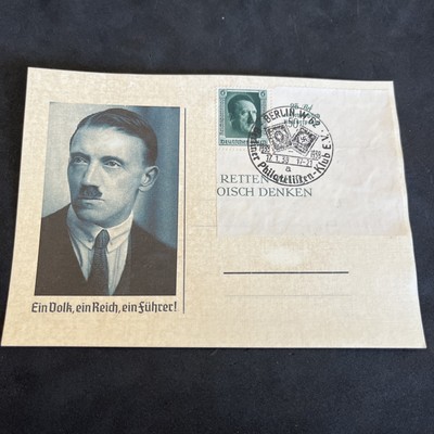WWII WW2 GERMAN Third Reich Adolf Hitler Birthday stamp souvenir sheet ...