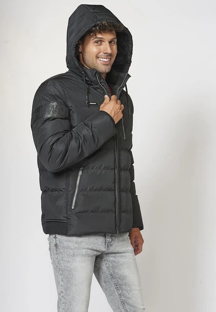 Chaqueta acolchada para Hombre con solapa y cuello con capucha Koroshi 3