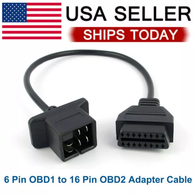 6 Pin OBD to OBD2 Check Engine Adapter Cable Code Reader For Chrysler Jeep Dodge