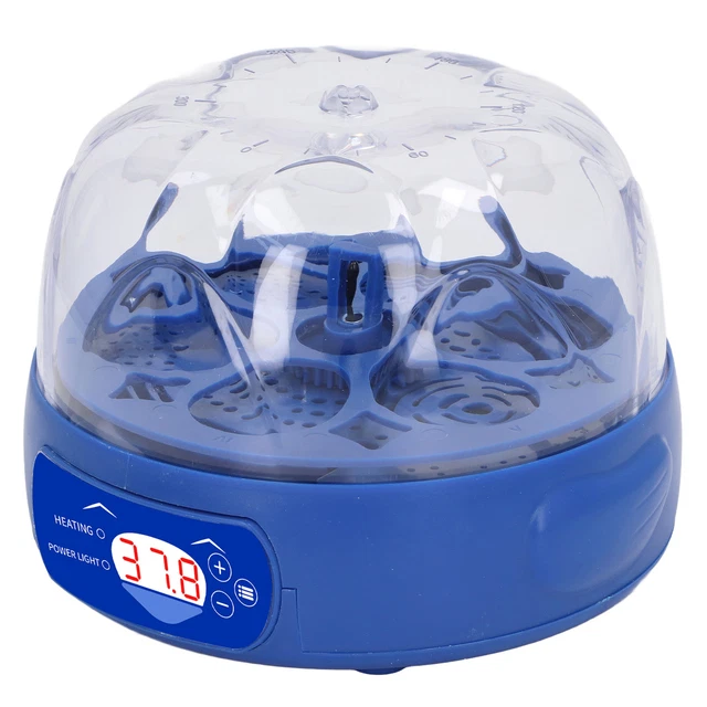Couveuse 6 Oeufs 15W Bleu Avec Retourneur D'oeufs Automatique Contrôle De Tem FR