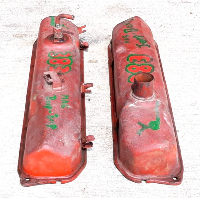 OEM Big Block Valve Covers 1968 383 440 Charger Roadrunner with Vintage Art Work OEM Big Block Valve Covers 1968 383 440 Charger Roadrunner with Vintage Art Work