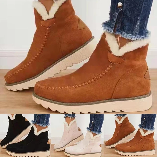 Femmes Doublé Neige Bottes Chaud Cheville Bottines Léger Anti-dérapant