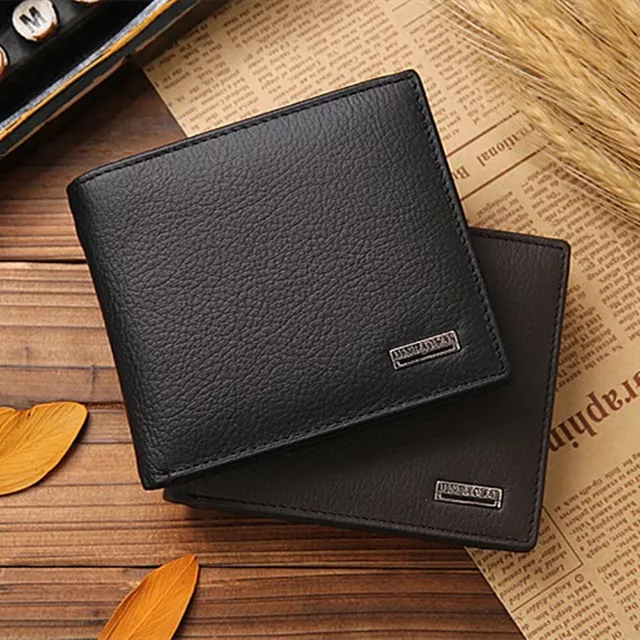 Mens Genuine Leather Wallet Cowhide Coin Purse Wallet Multiple Card Slots New AU 3