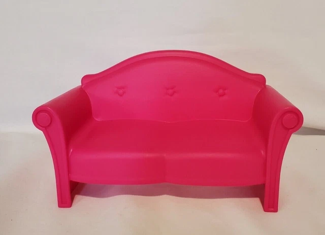 2009 Barbie Glam Vacation Beach House Replacement Pink Sofa Couch Doll Size