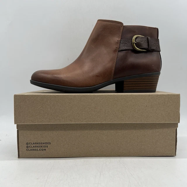 CLARKS WOMEN S ADDIY Kara Leather Almond Toe Ankle Fashion Boot Tan Leather 7.5 45.23 PicClick UK