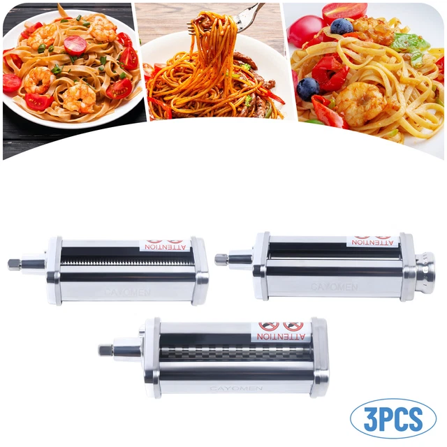 3PIECE KITCHENAID PASTA Roller Fettuccine Spaghetti Cutter Attachment