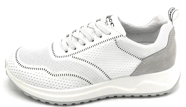 Igi Et Co3629000 Basket Cuir Microperforé Blanc en Daim Gris T