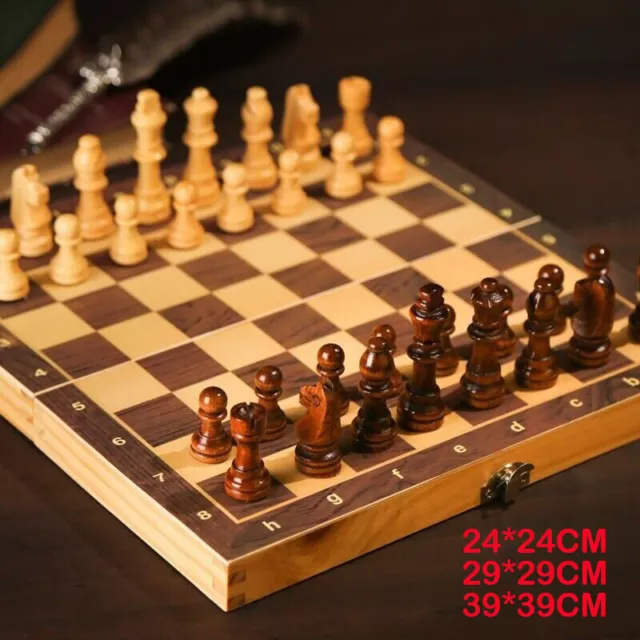 Large Chess Wooden Set Folding 39*39cm Wood Board Game Pieces Sets Chessboard