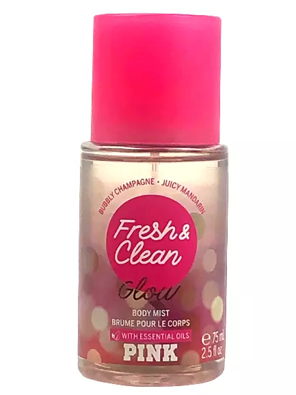 VICTORIAS SECRET PINK FRESH & CLEAN GLOW FRAGRANCE BODY MIST SPRAY SPLASH 2.5 oz