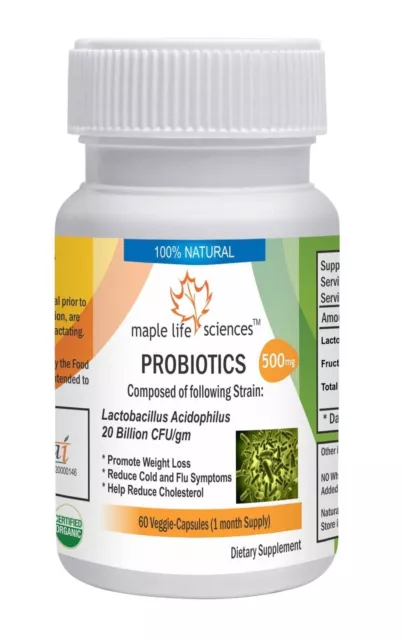 Probiotic blend of Lactobacillus Acidophilus 20 Billion CFU/GRAM Capsules 9