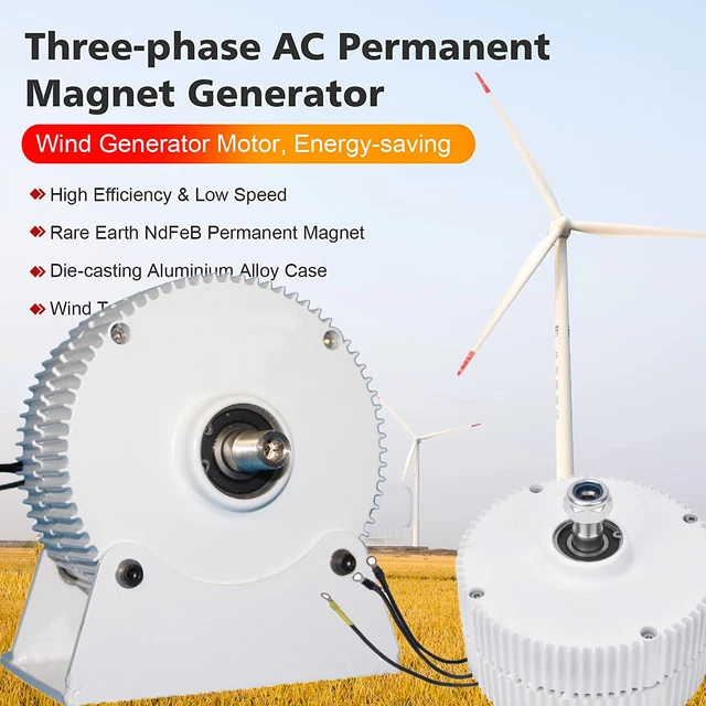 800W 12V 24V 48V 3 Fásicas Imán Permanente Generador Motor Turbina Eólica 650 rpm