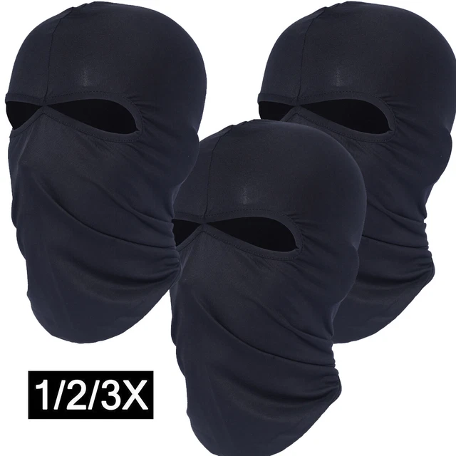 Black Two Hole Tactical Balaclava Full Face Mask Motorcycle Hood Ski Mask Unisex
