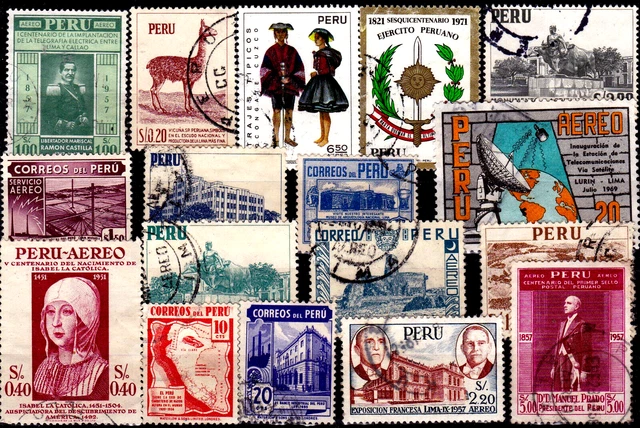 Einsteckkarte mit älteren Marken aus *** Peru ***