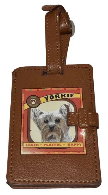 Top Paw Yorkie Happy Dog Puppy Luggage Backpack Purse Travel Vacation Tag Badge