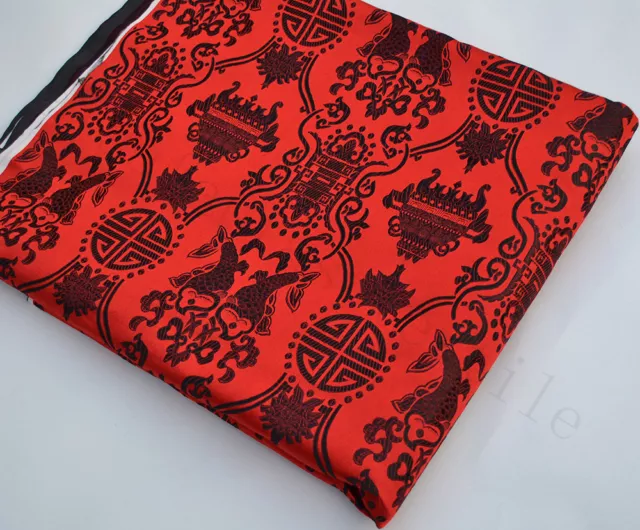 BY 50cm X 72cm wide WIDE DAMASK BROCADE FABRIC: CHINOISERIE KOI FISH BOUTIQUE