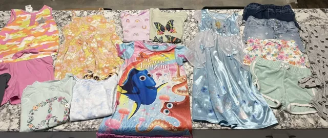 Girls Summer Clothing Lot Size 4/5 Dresses  Outfits Shorts Tee T-shirt Gown 4T