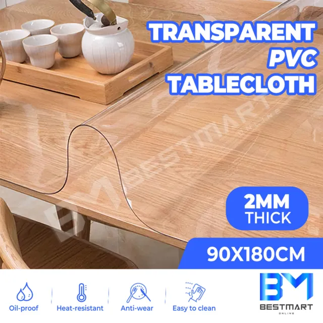 Transparent PVC Tablecloth Protector Table Cover Dining Plastic Desk Protect Mat