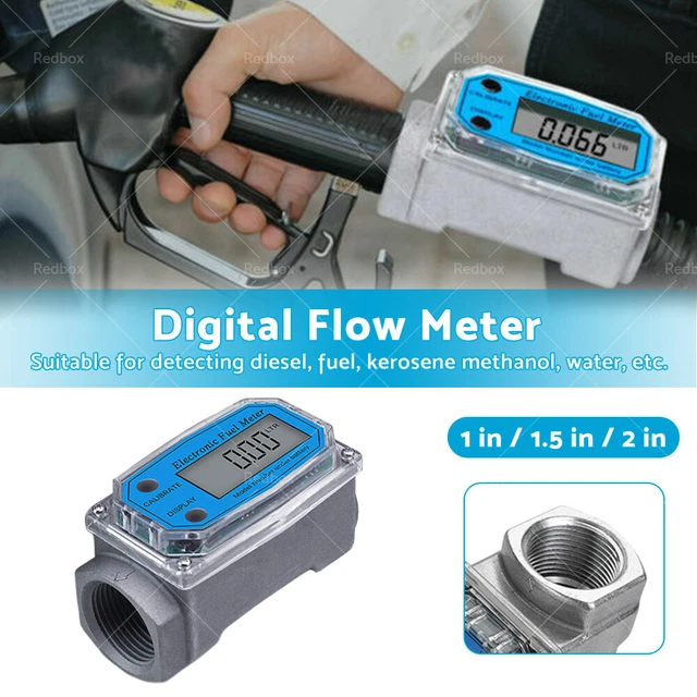1/1.5/2 INCH TURBINE Digital Diesel Water Fuel Flow Meter Oval Gear ...