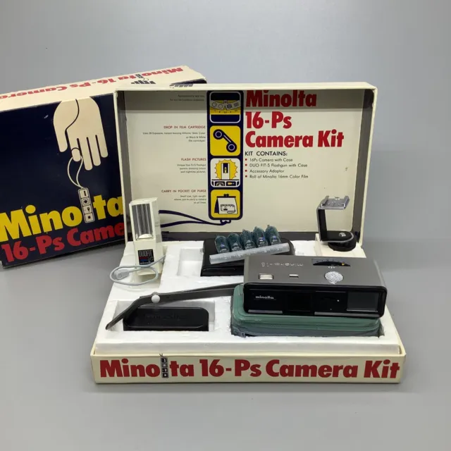 Kit de cámara Minolta 16-Ps cámara espía miniatura con flash Duofit S - SIN PROBAR