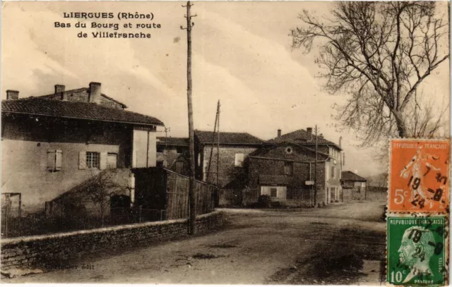 CPA LIERGUES - Bas d Bourg et route de VILLEFRANCHE (367840)