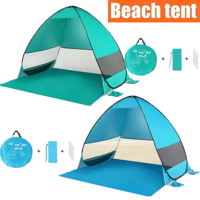 Pop Up Beach Tent Sun Shade Shelter Anti-UV Outdoor Camping Portable Blue Canopy