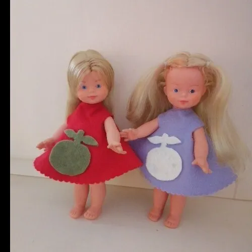 2 Mini Bambole Clone Lisa Lucia Furga  Con Abiti Artigianali