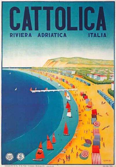 TV31 Vintage 1930's Italian Italy Cattolica Travel Poster Re-Print A1 A2 A3