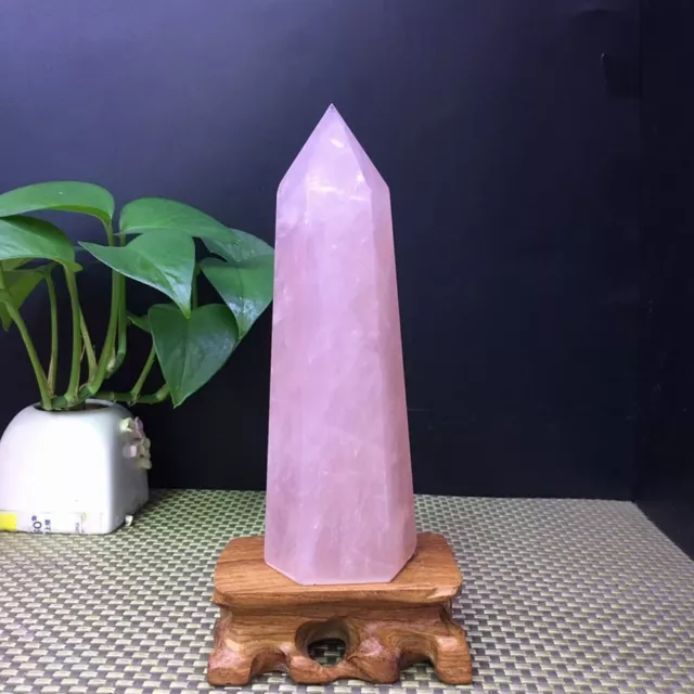 AAA Natural Rose Quartz Crystal Point Hexagonal Wand Stone Obelisk Healing Reiki