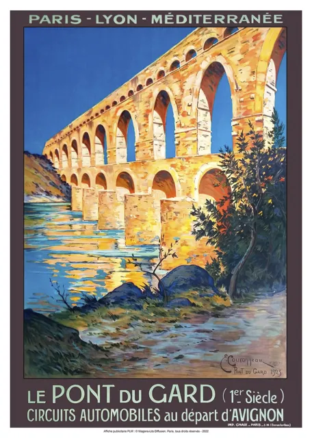 Affiche chemins de fer PLM - Pont du Gard