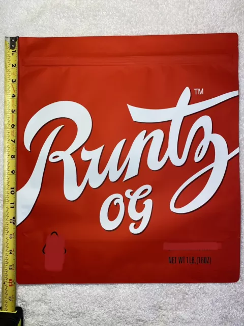 5 Count - 1 LB Size OFFICIAL Runtz OG Sealable ZipLoc Packaging Bags US SELLER