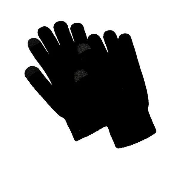 Gloves Thermal Winter Warm Mens Ladies Womens Touch Screen Cotton One Size Black