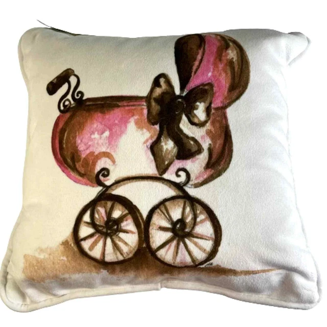 Red Bird Paper Original Water Color Decorative Pillow by Joanna Keith, New