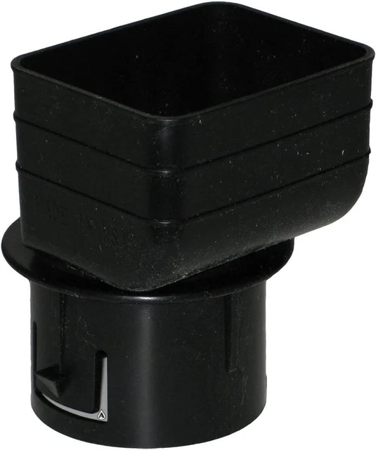 UNIVERSAL DOWNSPOUT TO Drain Pipe Tile Adapter (Black, 3X4X4) $19.36