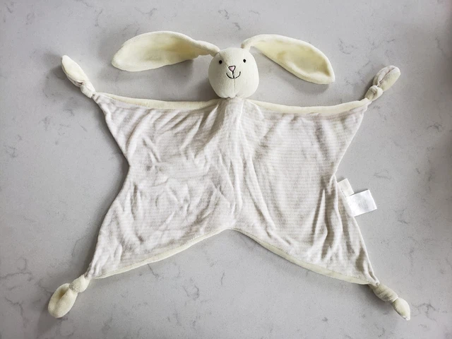 JoJo Maman Bebe Rabbit Comforter Blankie  Blanket Cream White Bunny  RARE