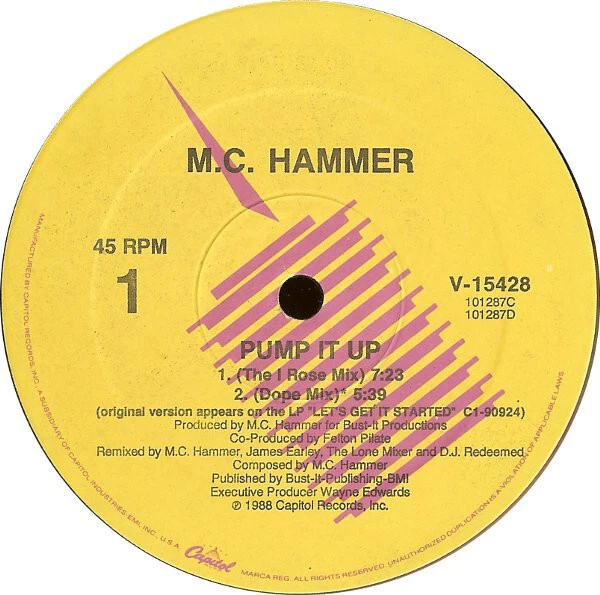 MC Hammer - Pump It Up - Used Vinyl Record 12 - L11851A