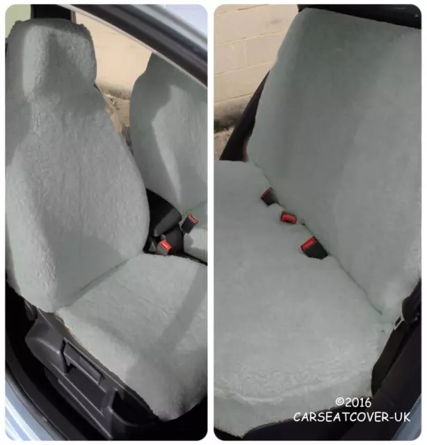 Fundas de asiento de coche peludas piel de oveja gris Vauxhall Astra GTC - Juego completo