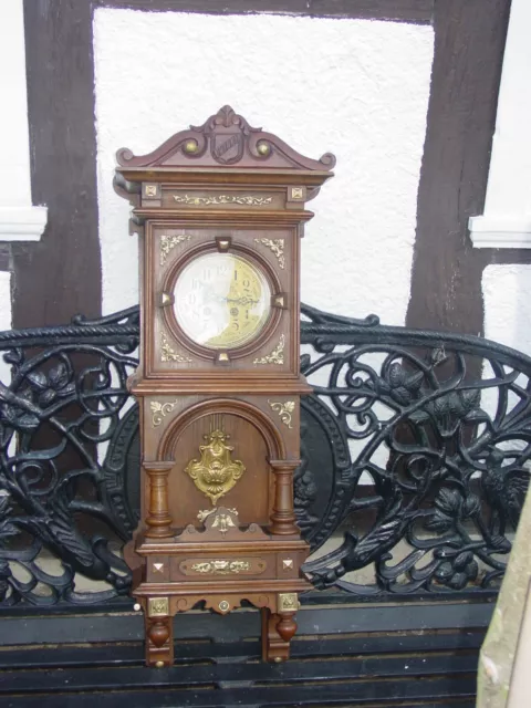 Gustav Becker Eiche Gründerzeit Balkonfreischwinger um 1890,Antike Uhr.