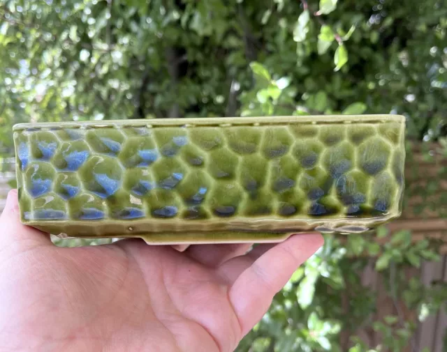 Vintage/Retro Green Glazed Ceramic Trough Planter