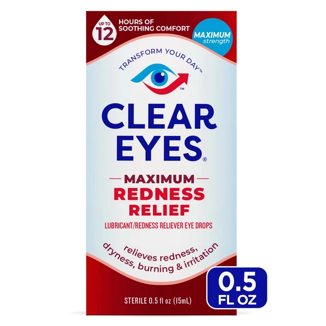 CLEAR EYES REDNESS Relief Eye Drops 15ml 0.5fl oz EXP 05/2025 9.98