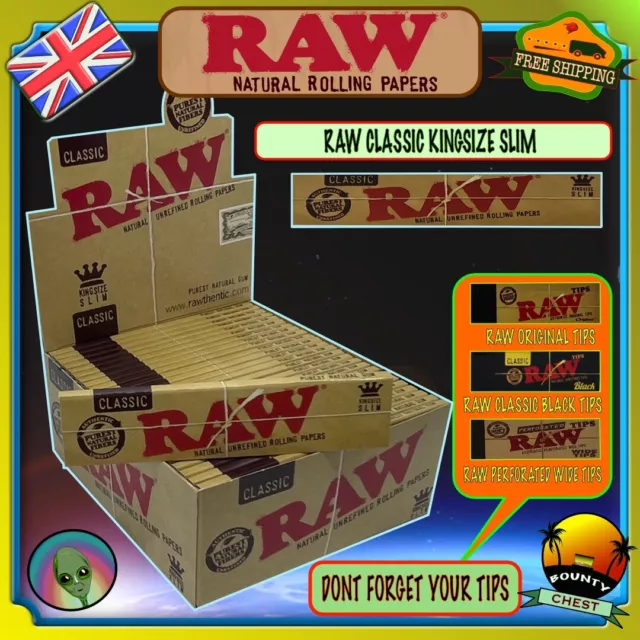 RAW Classic King Size Slim Rolling Papers Skins